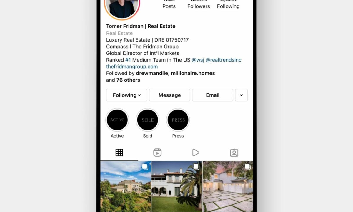 A good example of a real estate agent using Instagram to demonstrate their expertise.
