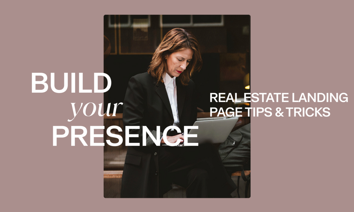 Real estate agent working on her website landing pages