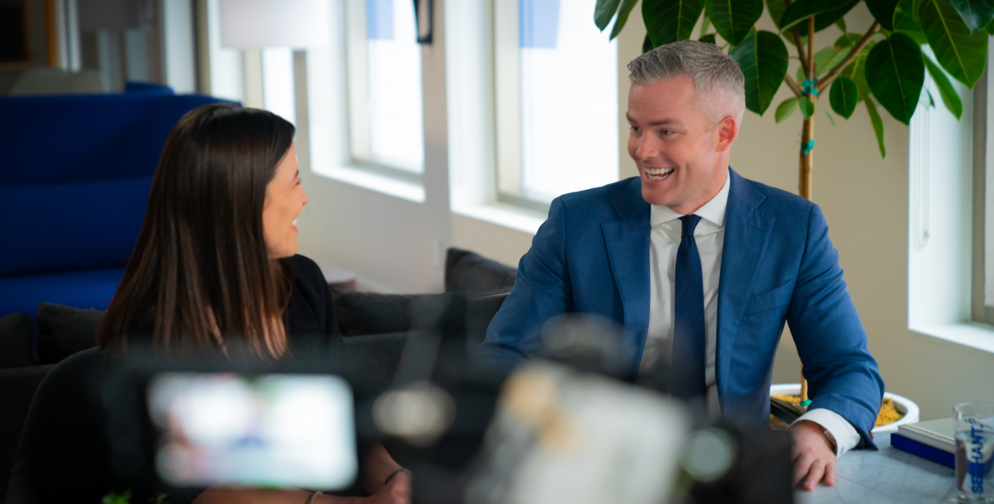 Ryan Serhant talks to a prospect agent about a website course for real estate agents.
