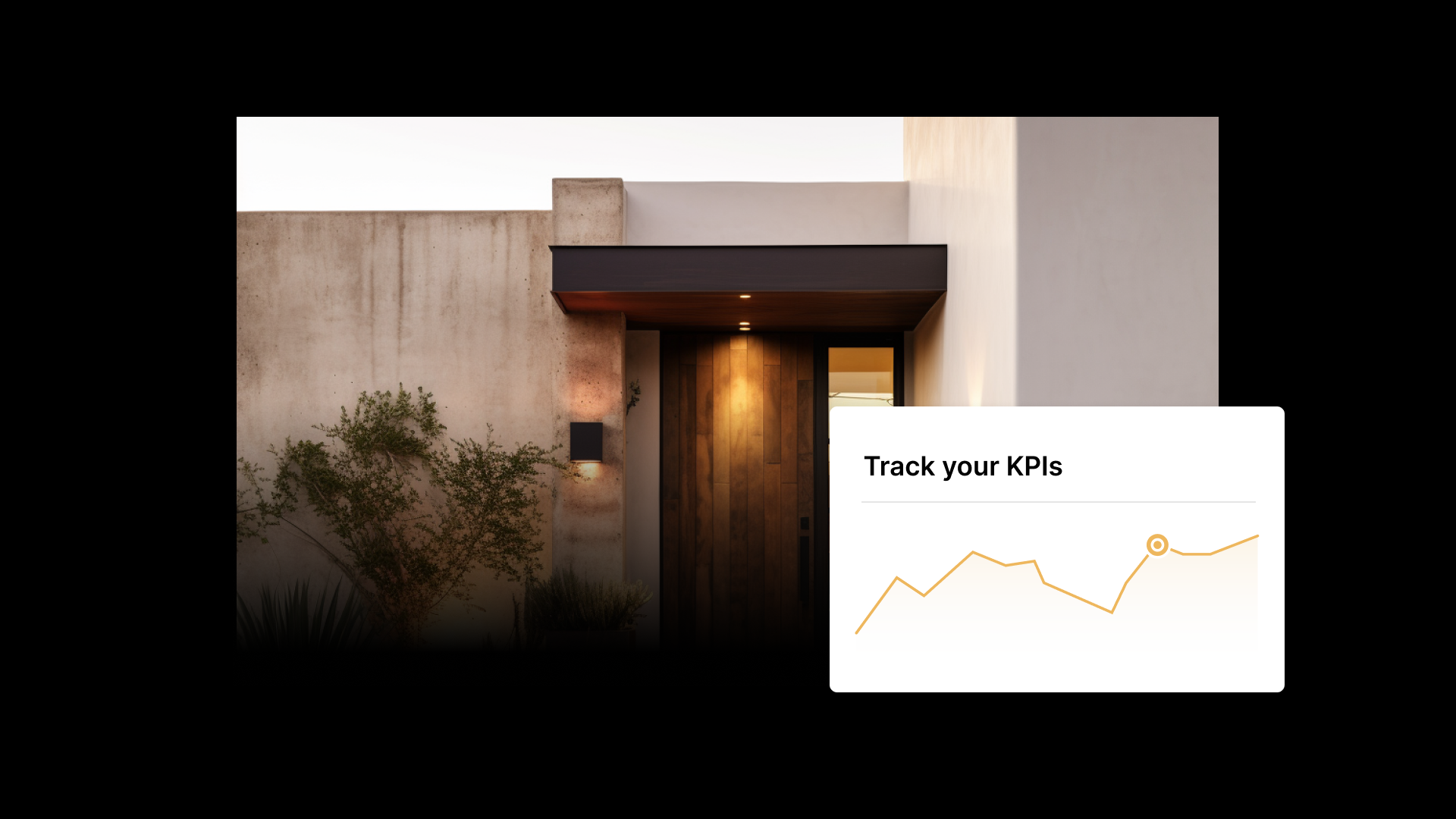 image of house exterior with KPI illustration overlayed